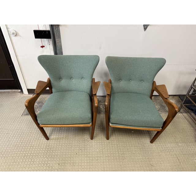 Teal 1960s Adrian Pearsall Paddle Arm Chairs- Set of 2 For Sale - Image 8 of 10