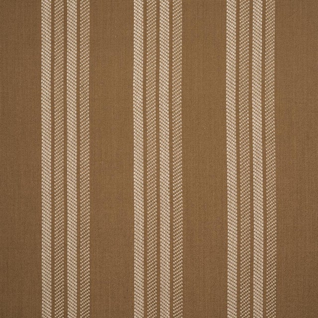 Traditional Sample - Schumacher Nor Stripe Fabric In Ochre For Sale - Image 3 of 5