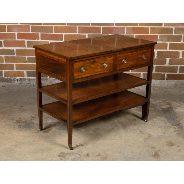 19th Century English 19th Century Metamorphic Table with Lift Top, Drawers and Shelves For Sale - Image 5 of 12