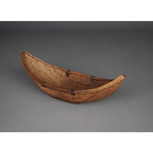 Wood Large Rattan Fruit Basket, 1970s For Sale - Image 7 of 12