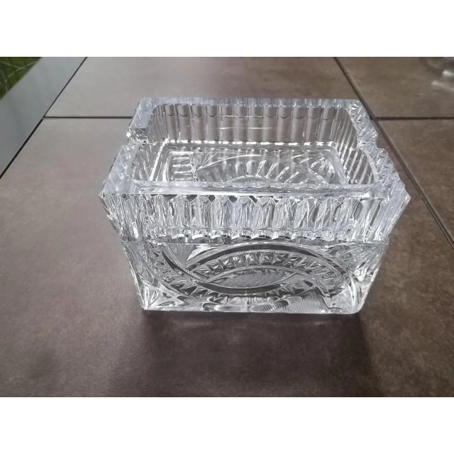Vintage Cut Crystal Box Ashtray For Sale - Image 11 of 11