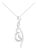 Espira 10K White Gold 1/10 cttw Diamond Swirl Pendant Necklace (I-J, I1-I2) For Sale