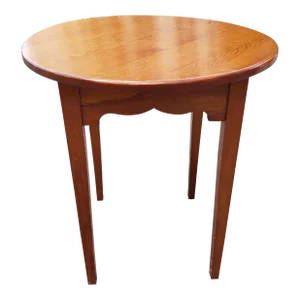 Amish Hand-Crafted Pine Round Lamp or Gueridon Table