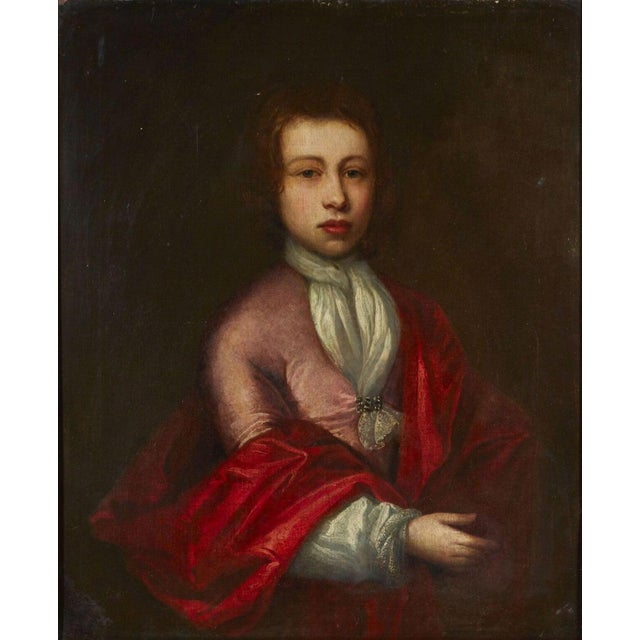 Flemish School of the 17th century "Portrait of a Child" Oil on canvas label on the back with coat of arms 77.5 x 63 cm...