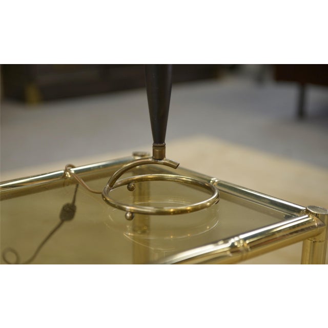1960s Brass and Black Lacquered Metal Lamp, 1960s For Sale - Image 5 of 9