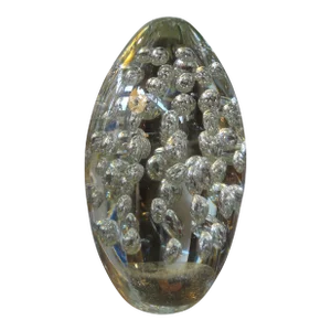 Large Italian Glass Egg With Controlled Bubbles