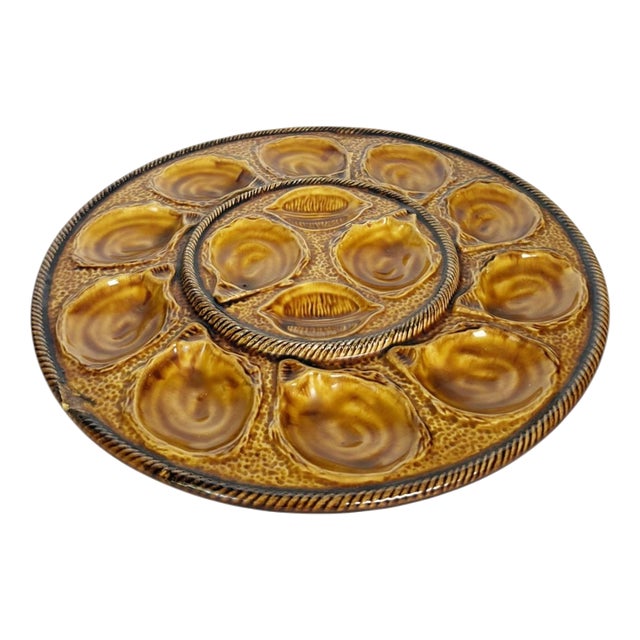 Brown Oyster Dish, France, 20th Century For Sale