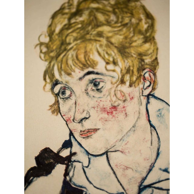 Expressionism Egon Schiele Lithograph "The Artist's Wife", Signed, Limited Edition For Sale - Image 3 of 5