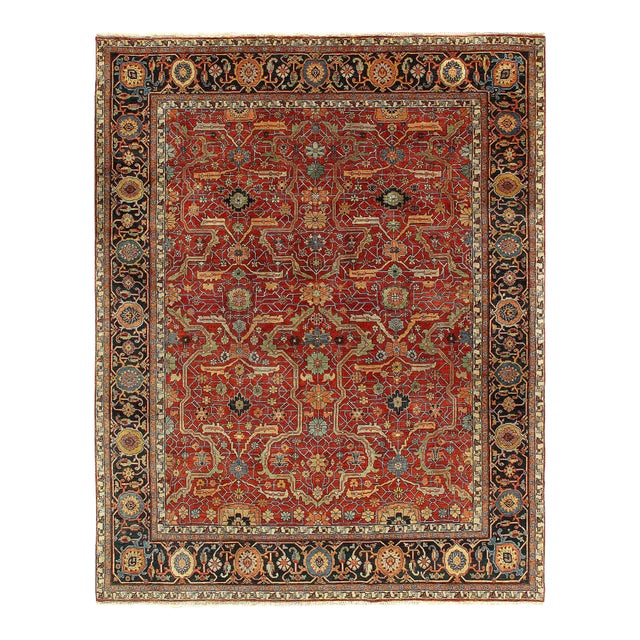 Pasargad DC Rust Fine Hand Knotted Serapi Design Rug For Sale