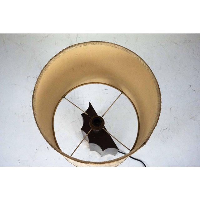 Vintage Brass Table Lamp with Fabric Shade, Italy, 1970s For Sale - Image 9 of 12