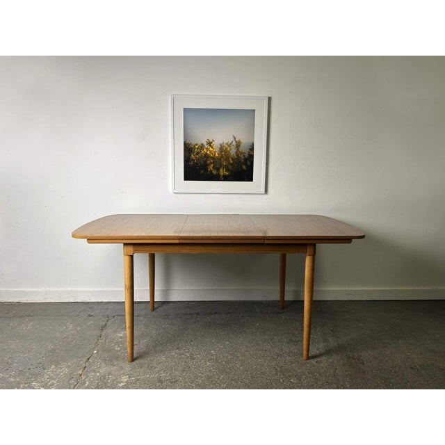 1960s Mid Century Extending Formica Dining Table with Beech Legs from Schreiber, 1960s-70s For Sale - Image 5 of 11