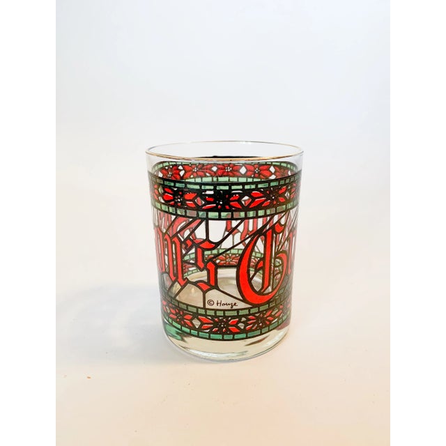An iconic and festive "Season's Greetings" gold rimmed tumbler by Houze, made in the 1970s. Low ball or double old...