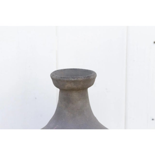 Farmhouse Oxidized Gray Terracotta Amphora Vase For Sale - Image 3 of 9