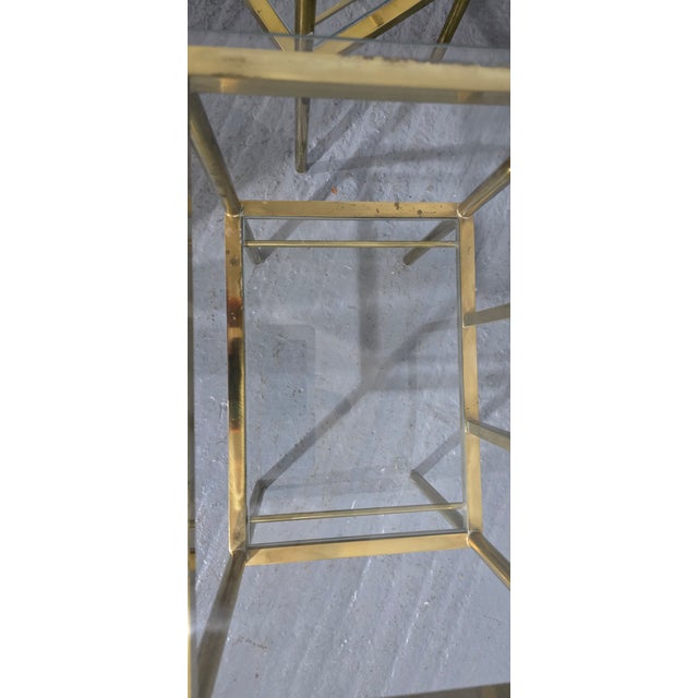 Brass and Glass Side Tables, 1930, Set of 2 For Sale - Image 11 of 13
