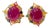 Bochic “Capri” Vintage Ruby & Multi Pastel Tourmaline Earrings Set In 18K Gold & Silver For Sale