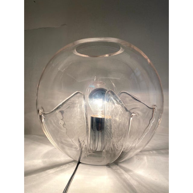 1960s Clear Glass Membrane Lamps attributed to Toni Zuccheri for Veart, Murano, 1960s, Set of 2 For Sale - Image 5 of 15