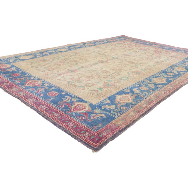 73276 Antique Indian Agra Rug, 04'10 x 07'08. Indian Agra rugs are handcrafted carpets originating from the city of Agra...