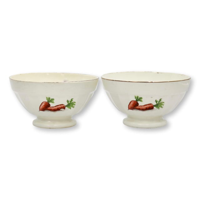 French Country Early 20th Century French Sarreguemines Cafe Au Lait Cups - a Pair For Sale - Image 3 of 3