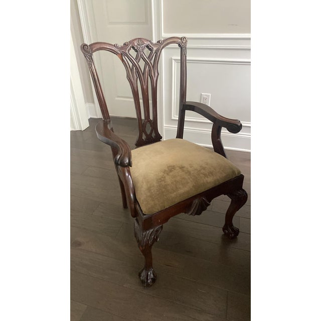Chippendale 1930s Mahogany Dining Set For Sale - Image 3 of 12
