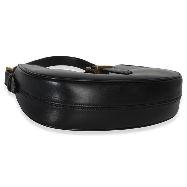Black Smooth Calfskin Le Fermoir Hobo For Sale In New York - Image 6 of 8