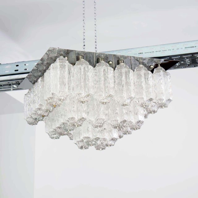 Mid-Century Modern Large Vintage Ceiling Light with 32 Textured Glass Elements by J. T. Kalmar for Stölzle, 1970s For Sale - Image 3 of 11