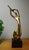 Large Abstract Brass Flute Player Sculpture on Wooden Base, 1970s For Sale - Image 10 of 11