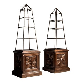 Mid-Century Obelisk Etageres, France, Set of 2 For Sale