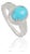 Statement 1.47 Carat Turquoise & Diamond Halo Cocktail Ring Size 6.5 in 14k White Gold For Sale