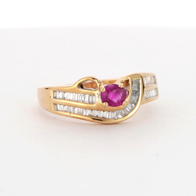 18k Yellow Gold Ring With 0.29ct Ruby & 0.31ct Diamond Accents For Sale - Image 14 of 18