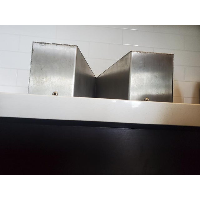 Silver Metal & Glass M Sign, Vintage For Sale - Image 8 of 9
