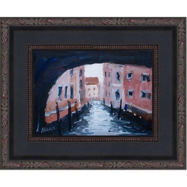 "Under the Bridge, Venice" Contemporary Italian Landscape Oil Painting For Sale - Image 11 of 12