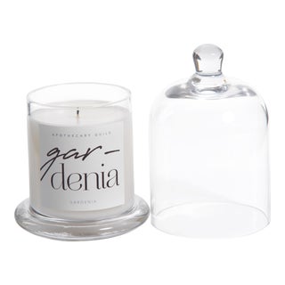 Gardenia Scented Candle Jar with Glass Dome For Sale