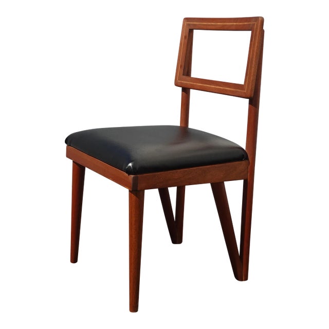Vintage Mid Century Danish Modern Black Side Chair For Sale