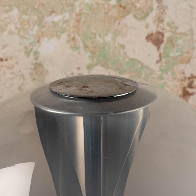 Italian Chrome-Plated Selenova Table Lamp with Glass Tulip, 1960s For Sale - Image 11 of 12