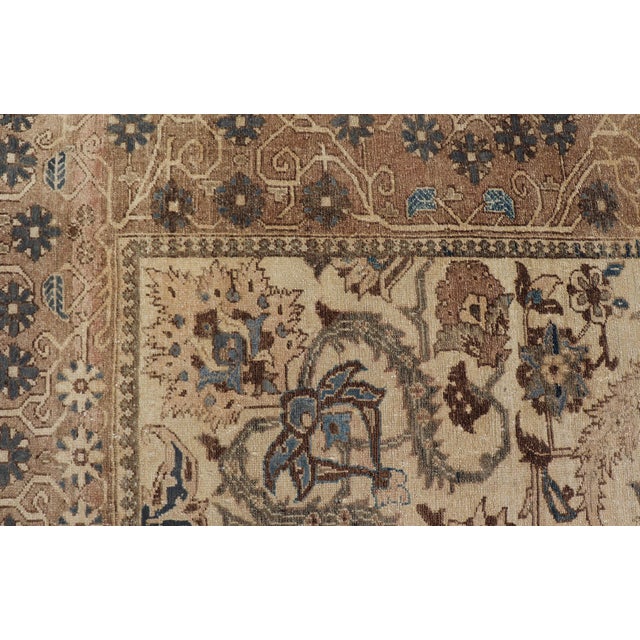 Antique Persian Bakhtiari Rug With Ivory Field and Figural Garden Design For Sale - Image 10 of 15