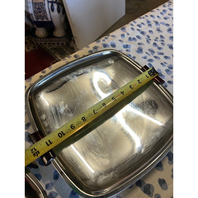 1970s Collection of Four Nesting Bake Light, Silver MCM Footed Trays For Sale - Image 10 of 12