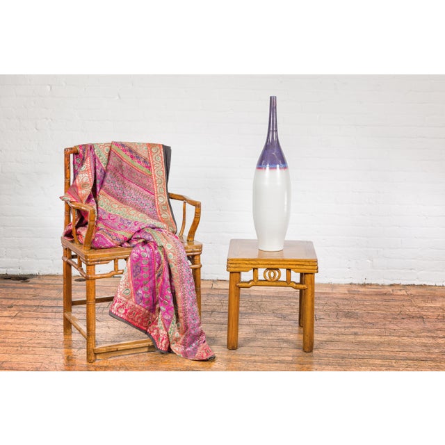 Early 21st Century Multicolor Ceramic Bottle Base with Purple, Blue, Pink and White Tones For Sale - Image 5 of 12