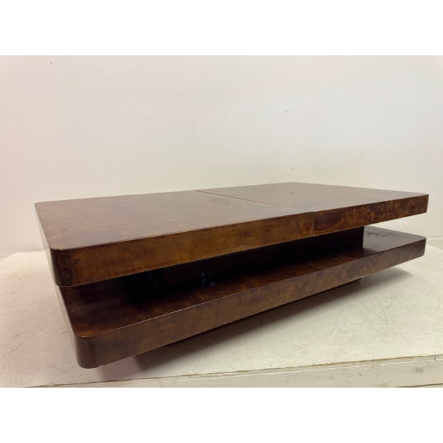 Lacquered Goatskin Sliding Coffee Table, Italy, 1970s For Sale - Image 6 of 18