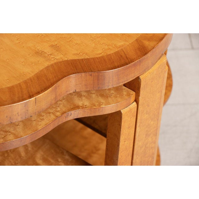 Art Deco Cloud Shaped Maple Quintetto Nesting Tables by Harry and Lou Epstein, 1930s, Set of 5 For Sale - Image 4 of 10