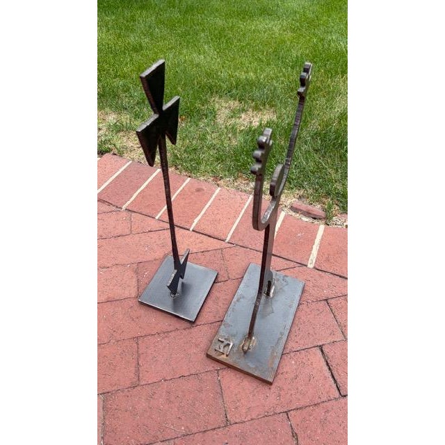 1970s Pair of Brutalist Welded Steel Figural Sculptures, American, Circa 1970s For Sale - Image 5 of 9