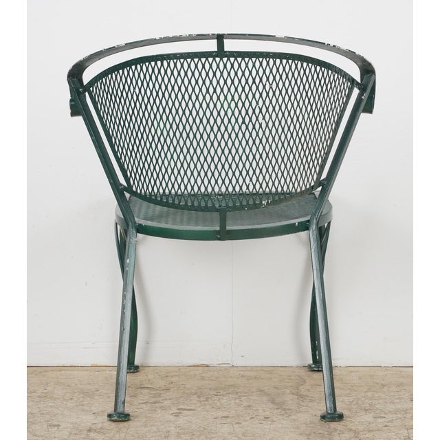 Pair of Late 20th Century Green Mesh Wrought Iron Patio Chairs For Sale - Image 13 of 14