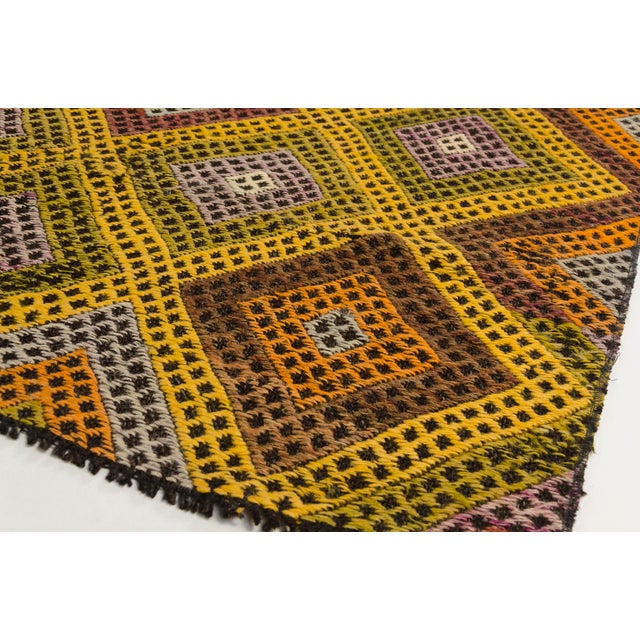 1950s Vintage Anatolian Geometric KİLİM For Sale - Image 5 of 10