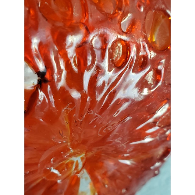 Early 1900s Murano Blown Glass Bowl Fratelli Toso Attributed to Hans Stoltenberg-Lerche Red Orange For Sale - Image 9 of 12