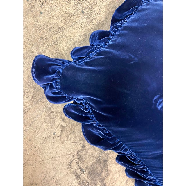Ralph Lauren Blue Velvet Pillow Cover For Sale In West Palm - Image 6 of 7