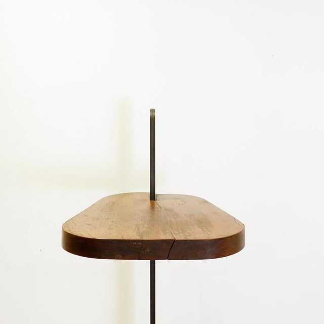 Vintage Pedestal Table in Metal and Wood For Sale - Image 4 of 14
