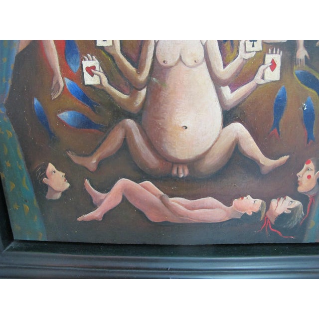 Sergio Bustamante Sergio Bustamante Surreal Illusionist Rabbit Painting 'Reason Behind the Designs' For Sale - Image 4 of 13