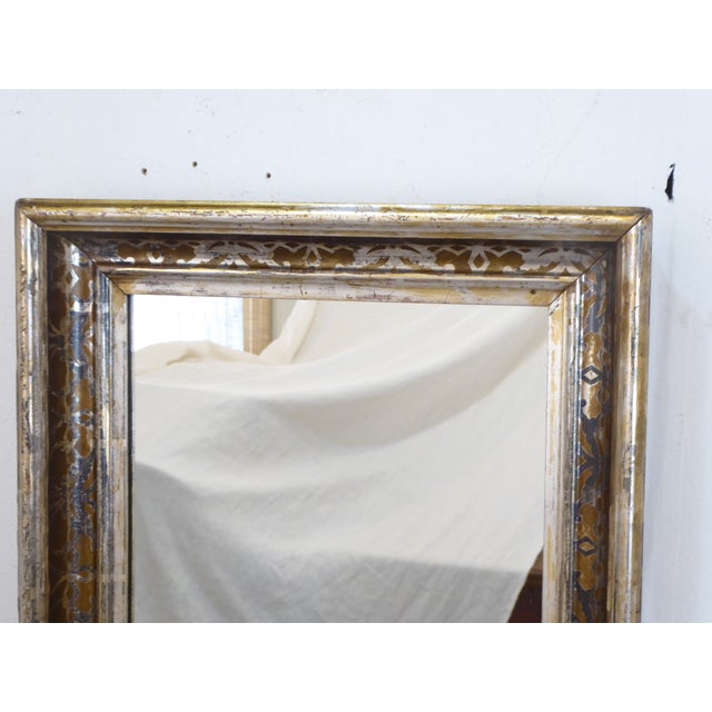 Late 19th Century Antique Silverleaf Stenciled Mirror For Sale - Image 5 of 5