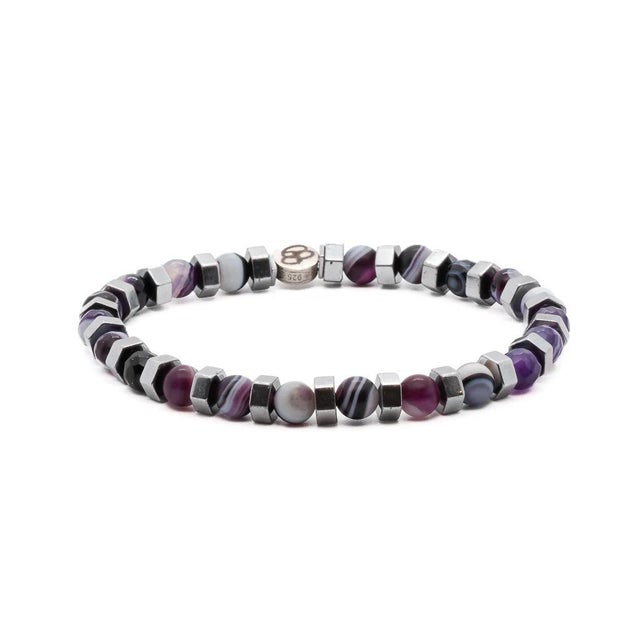 Purple Agate Stone Aura Beaded Bracelet For Sale - Image 8 of 8