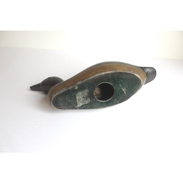 Vintage Brass Duck or Loon Bank, Piggy Bank For Sale - Image 4 of 7