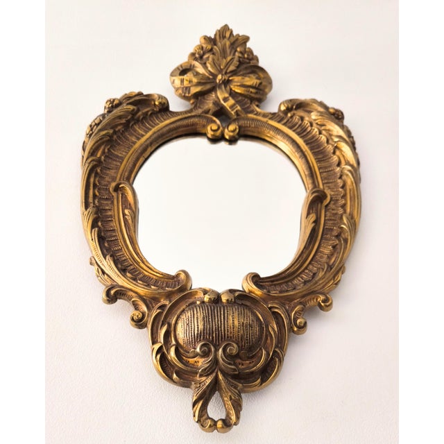 Bronze Early 20th Century French Louis XVI-style Bronze Cornucopia Mirror For Sale - Image 8 of 12